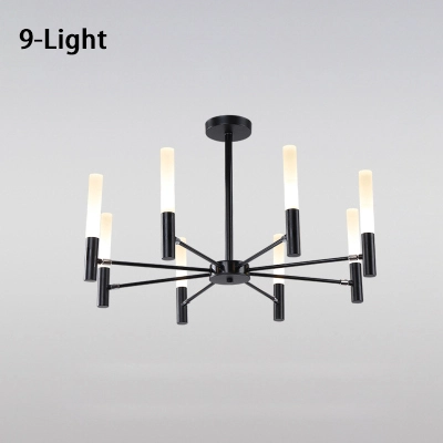 Modern Style 6/8 Light Frosted Glass Chandelier in Gold/Black for Dining Table Restaurant Bar Lighting