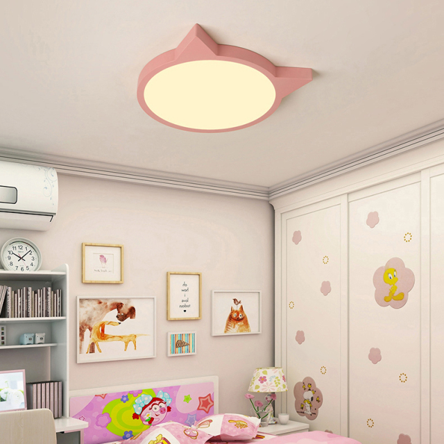 Ultra-thin Cool Kid Modern LED Ceiling Light Pinky Cat Ceiling Light for Kid's Room