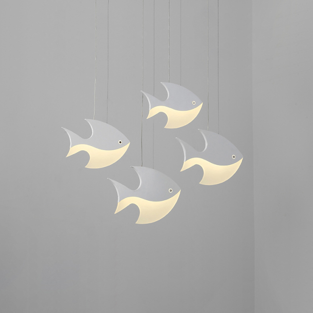 Modern Mini LED Pendant Light in Fish Shape for Kitchen Island Dining Table Restaurant