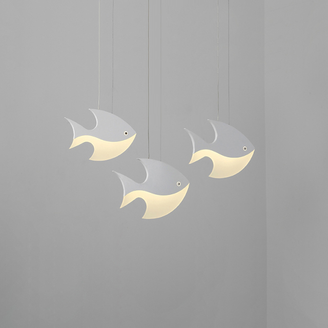 Modern Mini LED Pendant Light in Fish Shape for Kitchen Island Dining Table Restaurant