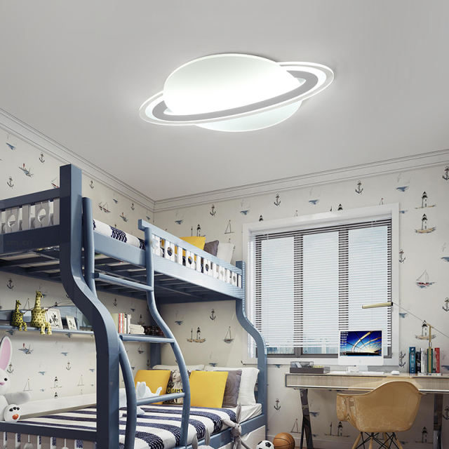 Modern Style Saturn LED Ceiling Lamp for Kid's Room Lighting