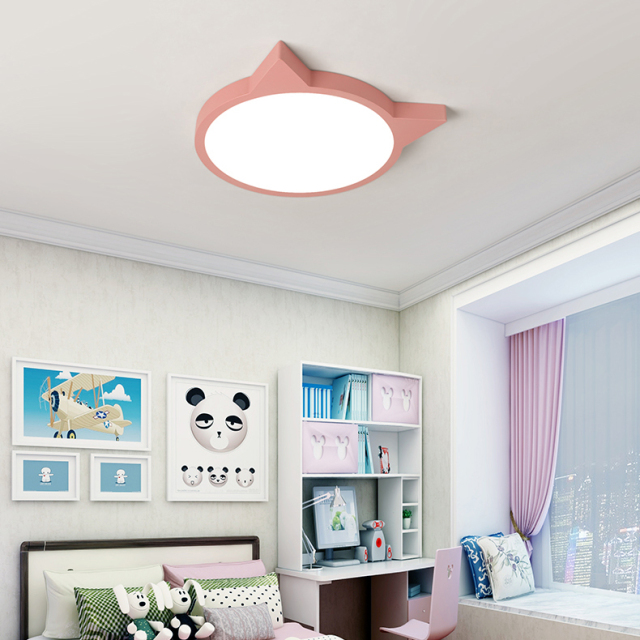 Ultra-thin Cool Kid Modern LED Ceiling Light Pinky Cat Ceiling Light for Kid's Room