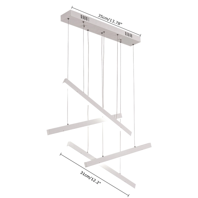 Four Head Modern White LED Hanging Suspension for Home Office Restaurant Lighting