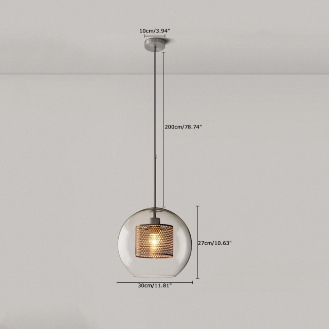 Modern Style 1 Light Globe Glass Pendant Light for Bar, Kitchen or Dinging Room