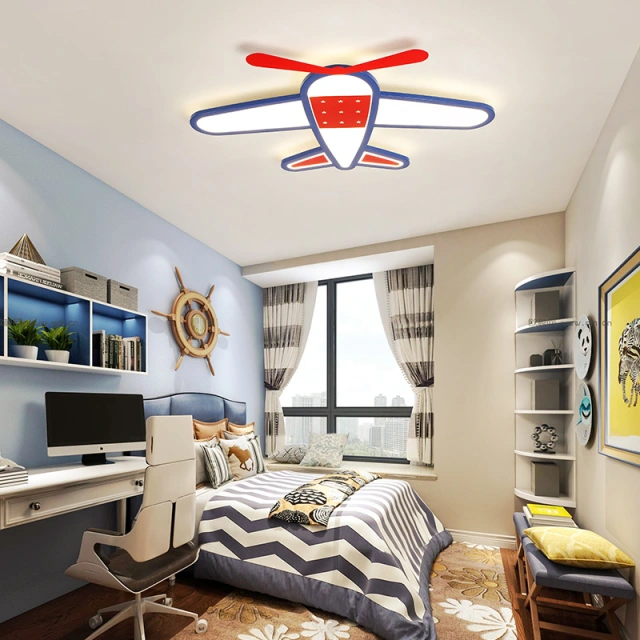 Modern Style Cool Kids Jet Light Flush Mount Ceiling for Boys Room Playroom