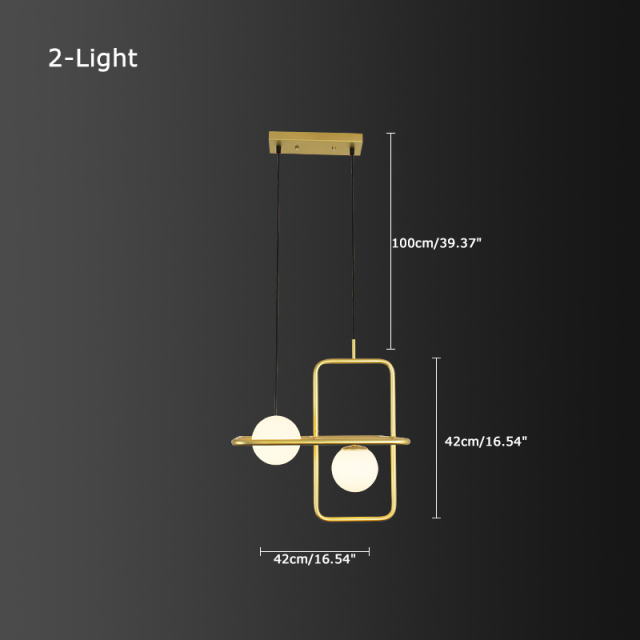 Mid Century Modern Rectangle Combination Suspension in Gold for Bar Restaurant and Showroom