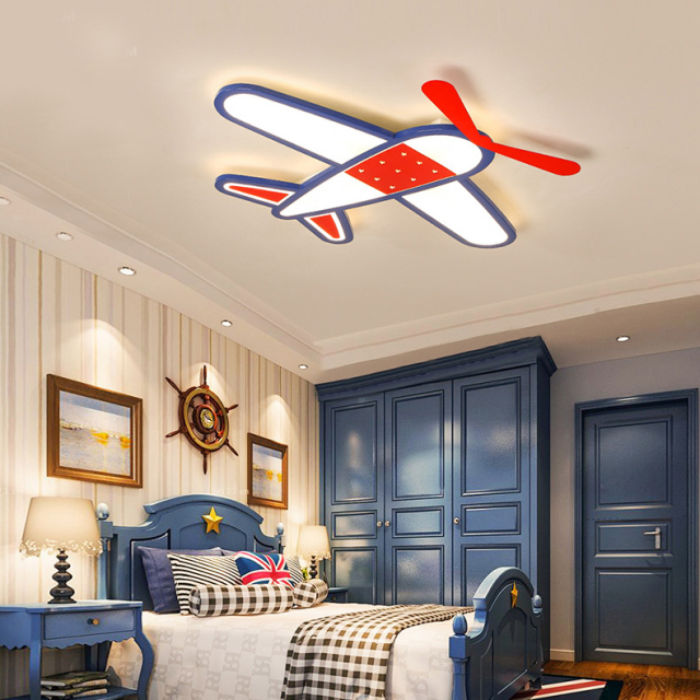 Modern Style Cool Kids Jet Light Flush Mount Ceiling for Boys Room Playroom