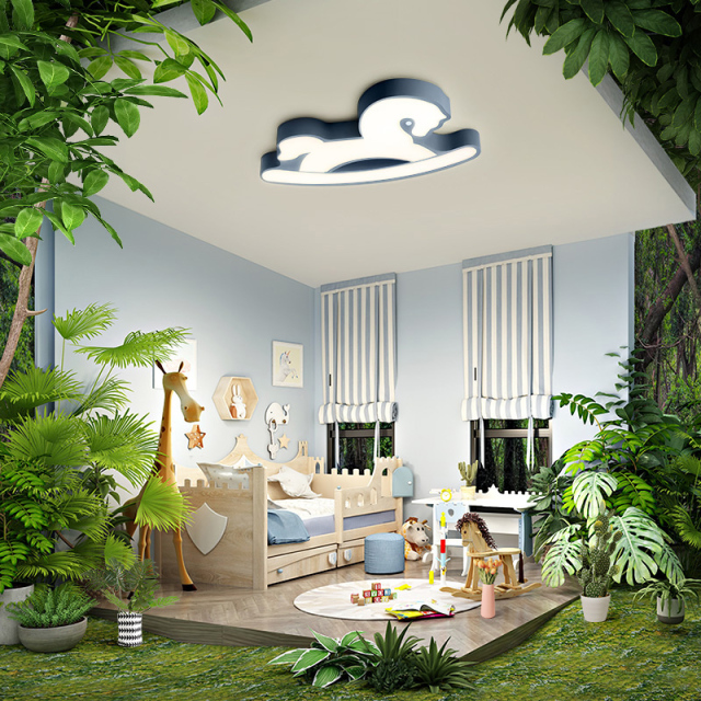Modern Playroom Light Hobbyhourse Flush Mount Ceiling for Baby Boys and Girls Room