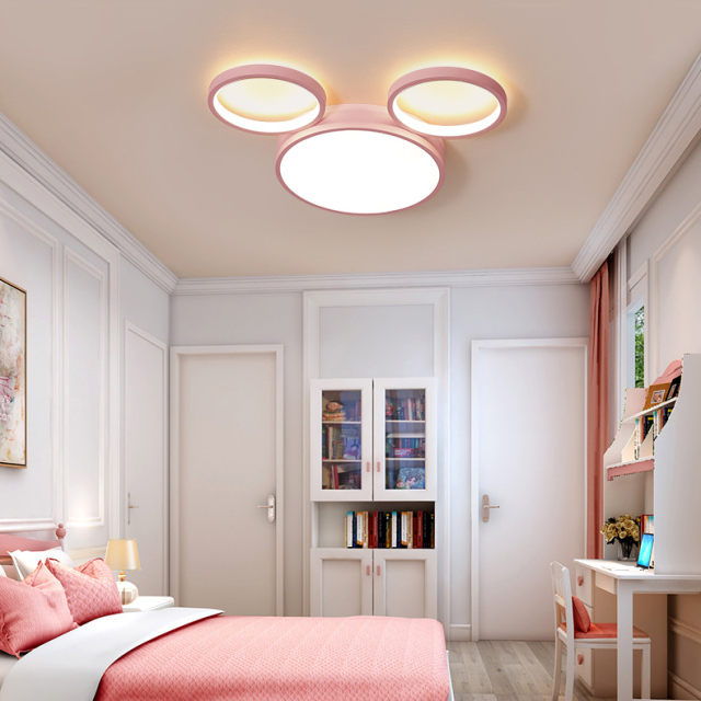 Modern Style Cool Kid Mickey LED Flush Mount Ceiling Lamp for Boys and Girls Room