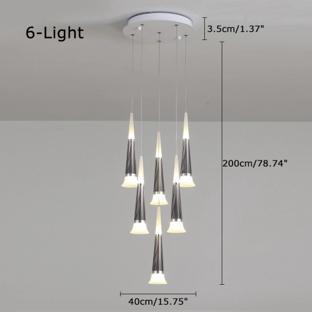 Modern Style Multi-light Starwell LED Hanging Pendant for High Ceiling Foyer Staircase and Restaurant