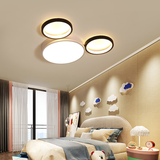 Modern Style Cool Kid Mickey LED Flush Mount Ceiling Lamp for Boys and Girls Room