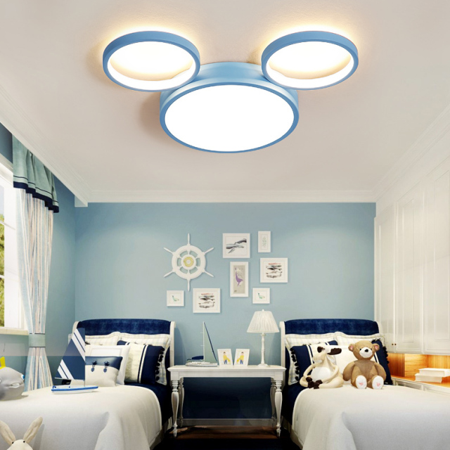 Modern Style Cool Kid Mickey LED Flush Mount Ceiling Lamp for Boys and Girls Room