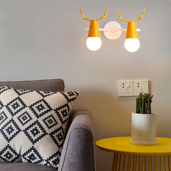 Modern Style 1 Light Deer Wall Sconce with Multiple Color Choices for Kid's Room Baby Nursery Room