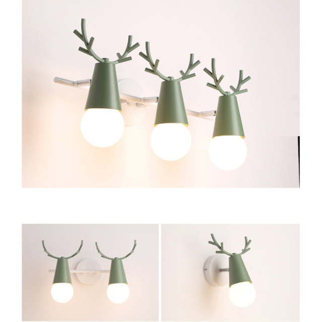 Modern Style 1 Light Deer Wall Sconce with Multiple Color Choices for Kid's Room Baby Nursery Room