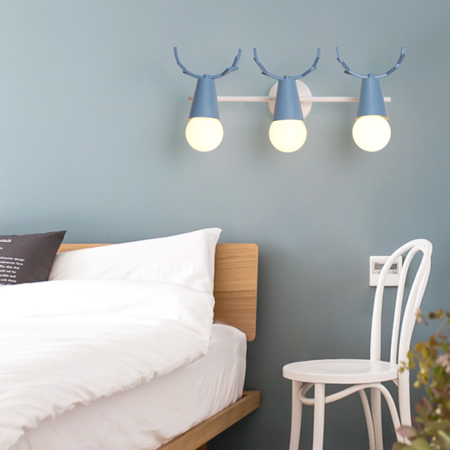 Modern Style 1 Light Deer Wall Sconce with Multiple Color Choices for Kid's Room Baby Nursery Room