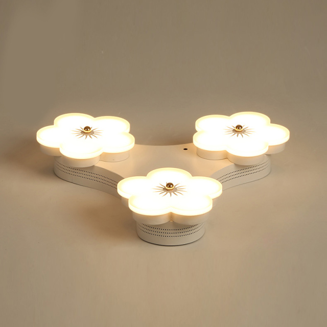 Modern LED Lighting Dimmable Floral Flush Mount Ceiling Light in White for Kitchen Hallway Bedroom Lighitng