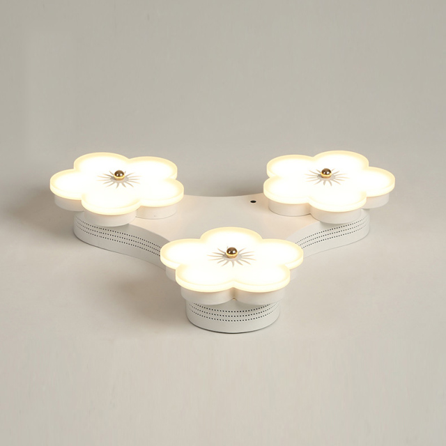 Modern LED Lighting Dimmable Floral Flush Mount Ceiling Light in White for Kitchen Hallway Bedroom Lighitng