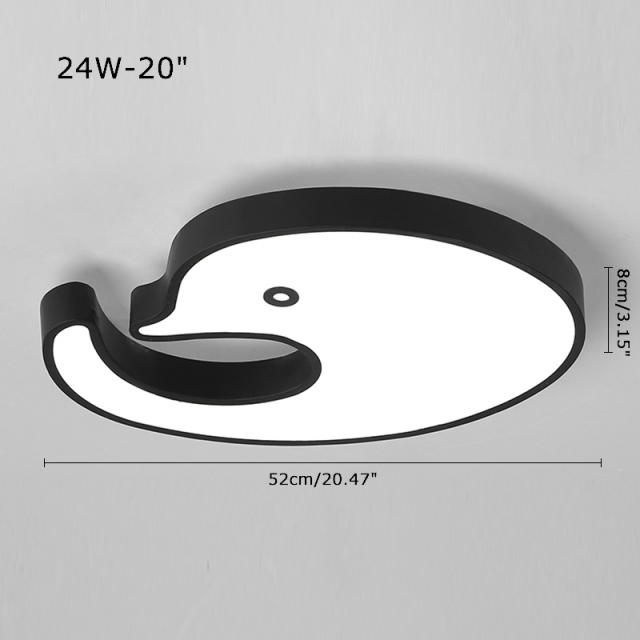 Modern Style Led Dimmable Dolphin Flush Mount Ceiling Light for Kid's Room Baby Nursery Room