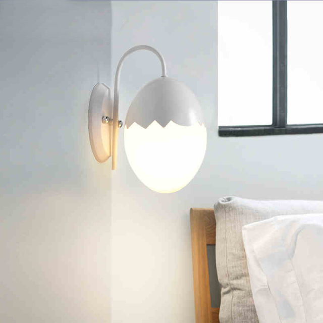 Modern Style 1 Light Oval Egg Wall Sconce in Black for Hallway Kid's Room and Restaurant