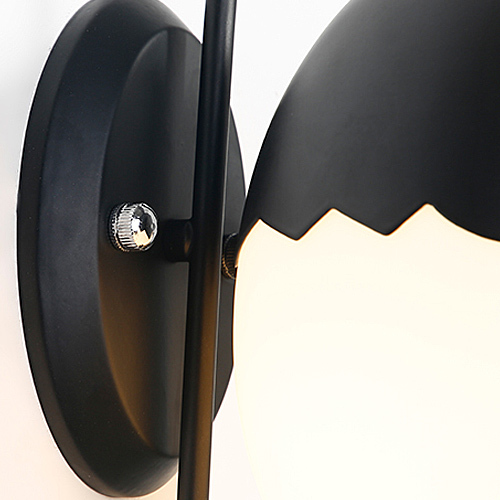 Modern Style 1 Light Oval Egg Wall Sconce in Black for Hallway Kid's Room and Restaurant