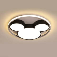 Modern Black Cool Kid Room Dimmable LED Mickey Ceiling Light for Baby Room Kid's Room