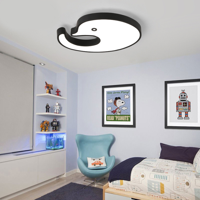 Modern Style Led Dimmable Dolphin Flush Mount Ceiling Light for Kid's Room Baby Nursery Room