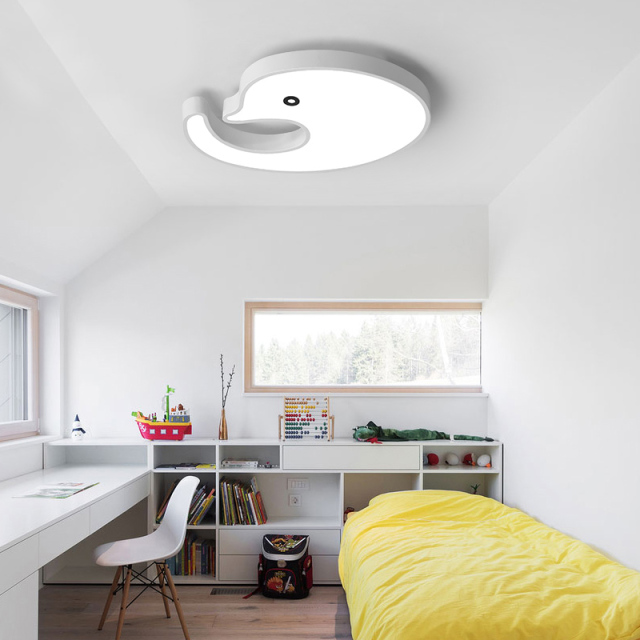 Modern Style Led Dimmable Dolphin Flush Mount Ceiling Light for Kid's Room Baby Nursery Room