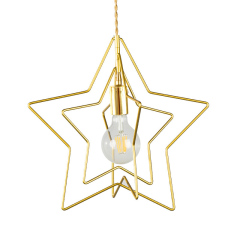 Modern Style 1 Light Brass Pentagram Pendant Light for Living Room Restaurant