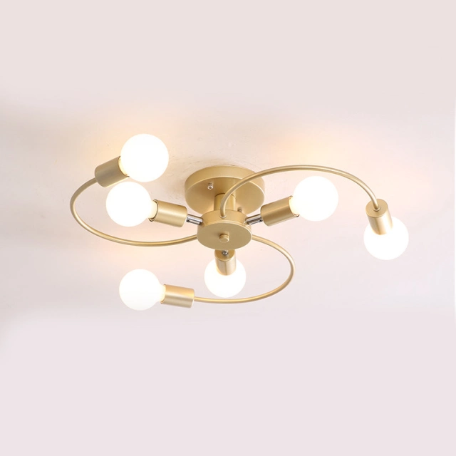 Modern Style 6 Light Semi Flush Ceiling Light for Living Room Bedroom