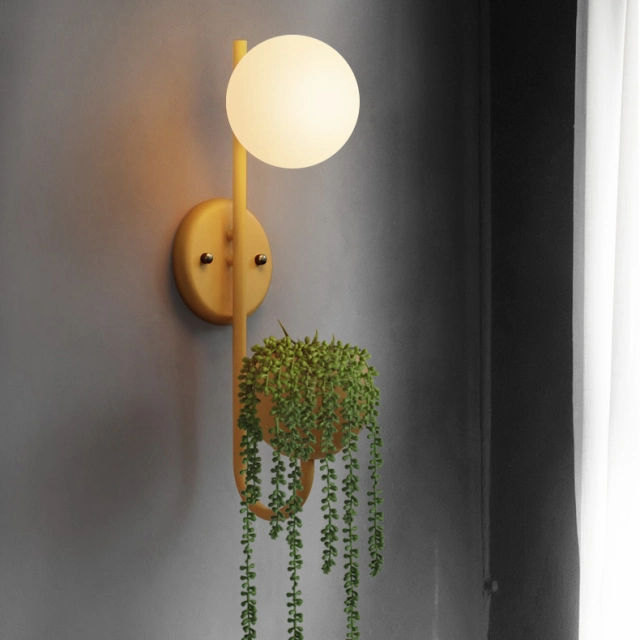 Modern Chic 1 Light Wall Sconce with Opal Globe Shade for Living Room Hallway Bedside Lighting