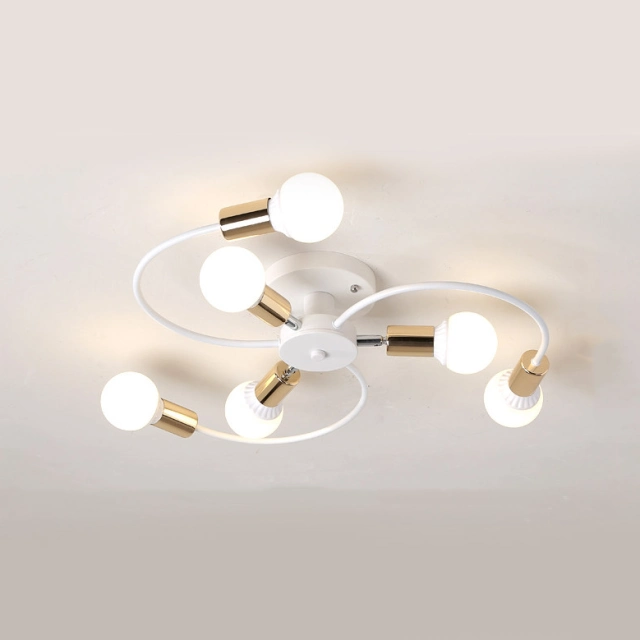 Modern Style 6 Light Semi Flush Ceiling Light for Living Room Bedroom