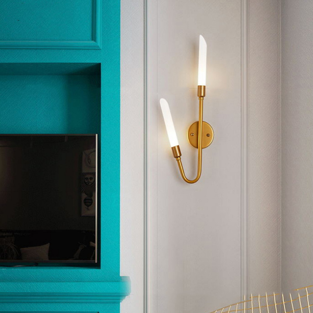 Modern Style 2 Light Wall Sconce with Frosted Glass Shade for Living Room Hallway