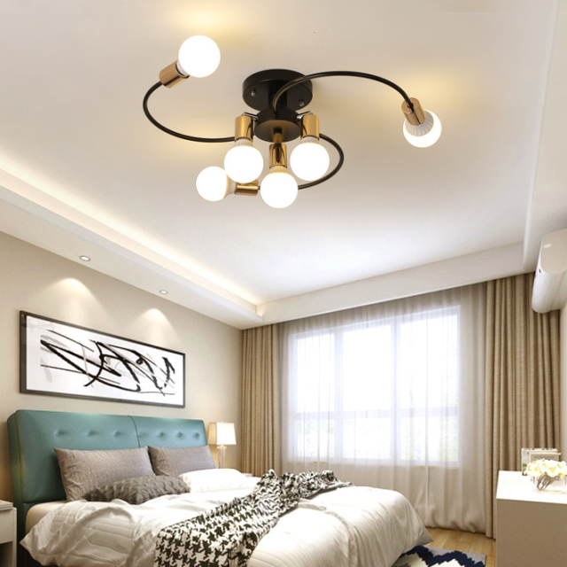 Modern Style 6 Light Semi Flush Ceiling Light for Living Room Bedroom