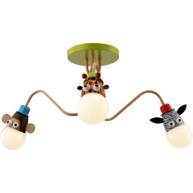 Modern Style 3/4 Light Cartoon Semi Flush Light for Kid's Room Baby Nursery Room