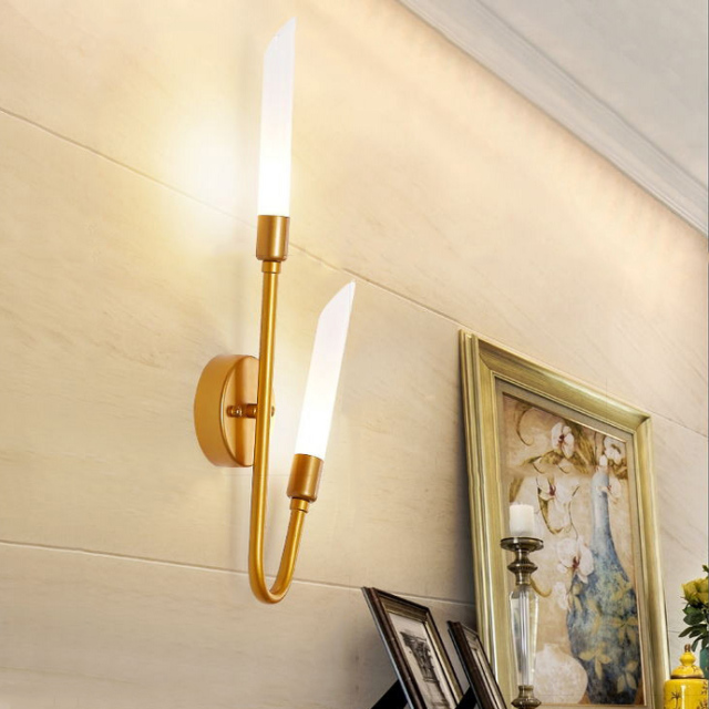 Modern Style 2 Light Wall Sconce with Frosted Glass Shade for Living Room Hallway