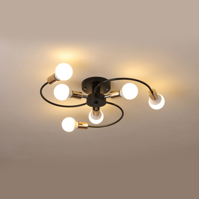 Modern Style 6 Light Semi Flush Ceiling Light for Living Room Bedroom