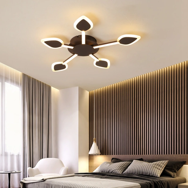 Modern Style LED 3/5/7 Light Sputnik Semi Flush Mount Ceiling Light for Bedroom Living Room