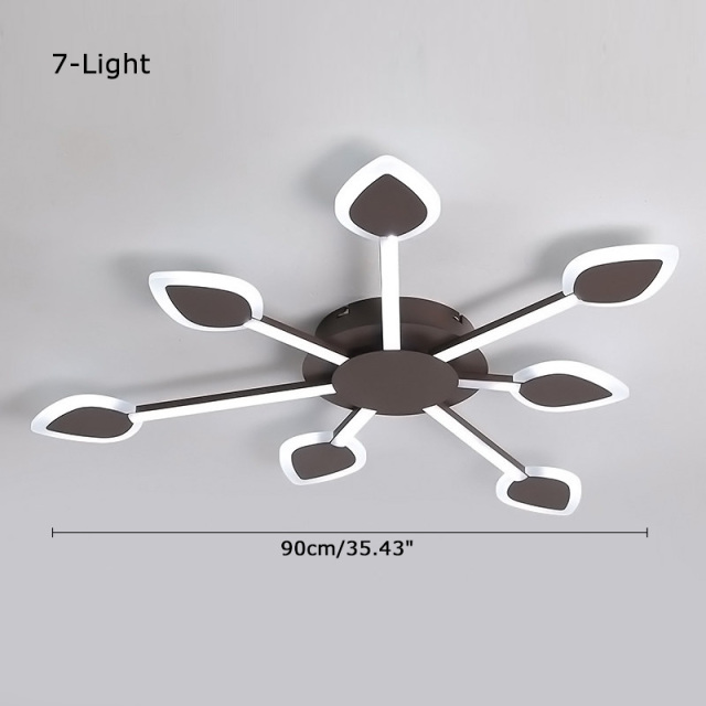 Modern Style LED 3/5/7 Light Sputnik Semi Flush Mount Ceiling Light for Bedroom Living Room