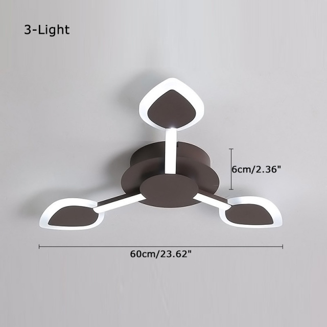 Modern Style LED 3/5/7 Light Sputnik Semi Flush Mount Ceiling Light for Bedroom Living Room