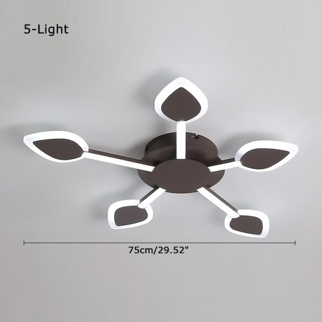 Modern Style LED 3/5/7 Light Sputnik Semi Flush Mount Ceiling Light for Bedroom Living Room