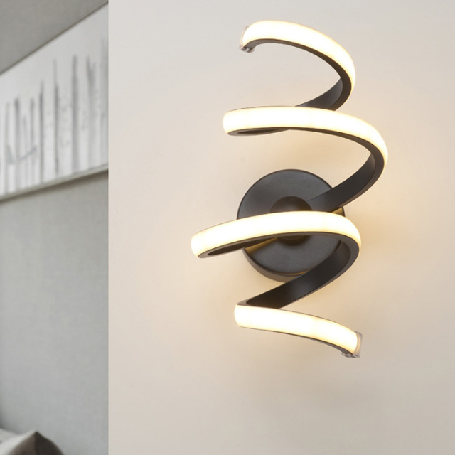 Modern LED Spiral Wall Sconce for Bedside Hallway Lighting