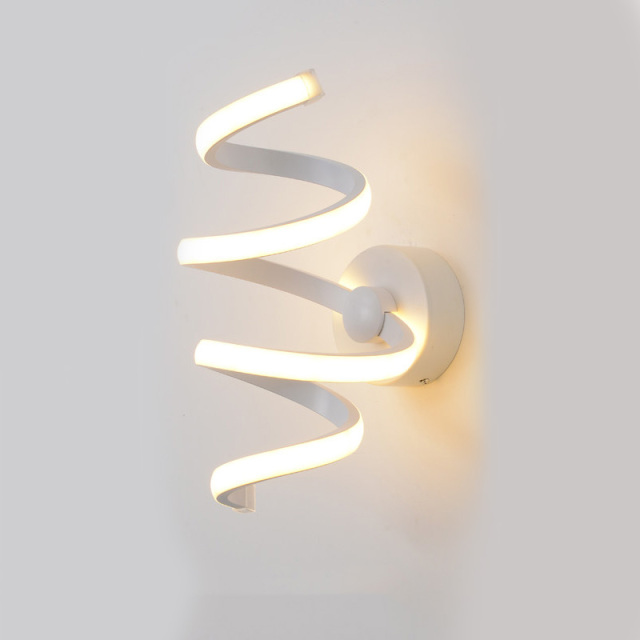 Modern LED Spiral Wall Sconce for Bedside Hallway Lighting
