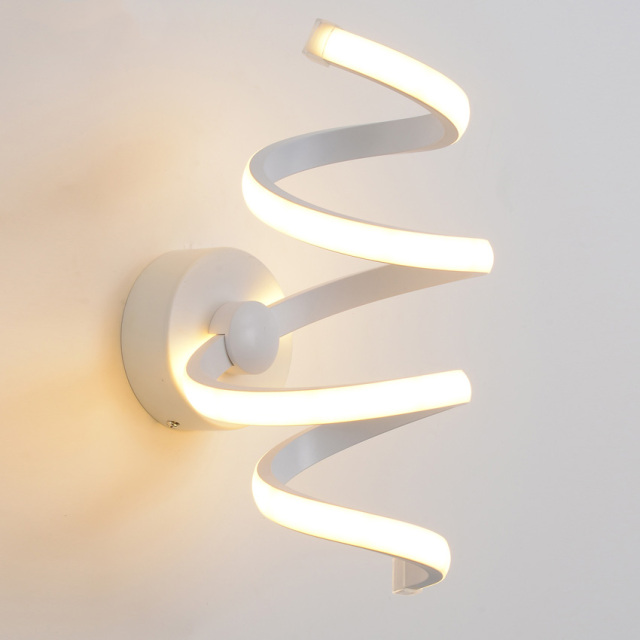 Modern LED Spiral Wall Sconce for Bedside Hallway Lighting