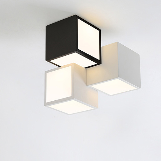 Modern Style 12'' Wide Cube LED Semi Flush Mount Cieiling Light for Bedroom Living Room