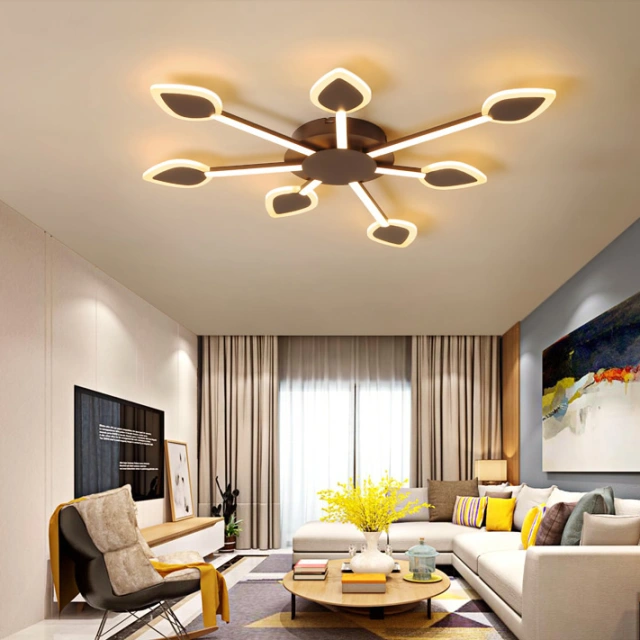 Modern Style LED 3/5/7 Light Sputnik Semi Flush Mount Ceiling Light for Bedroom Living Room