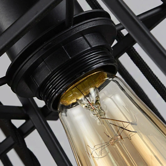 Vintage Industrial 5/6/7/9/10 Head Cage Mini Multi Light Pendant for Restaurant and Bar