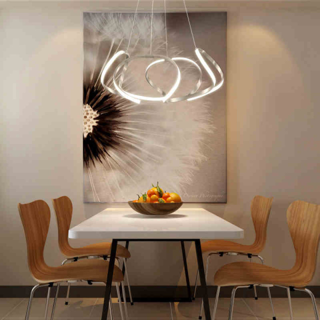 Contemporary Style 21&quot;W LED Acrylic Adjustable Chandelier in Gold/Chrome for Dining Room Living Room Restaurant