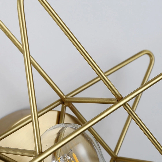 Mid-century Modern Brass Metal Star Wall Sconce for Bar Restaurant Coffee Shop Decor Lighting