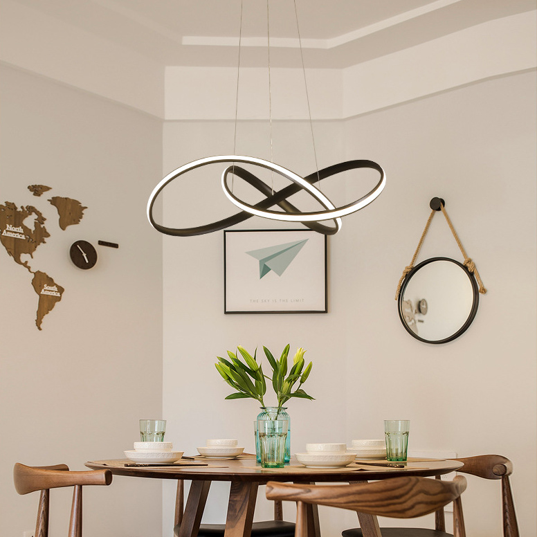Modern Knot Design LED Chandelier Hanging Pendant Light for Living Room Bedroom Home Office