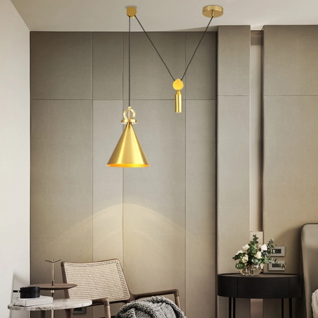 Modern Style 1 Light Free to Lift Pulley Pendant For  Bar Kitchen Island Lighting